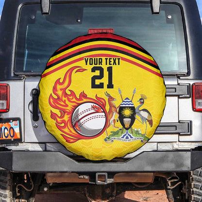 Custom Africa Cricket Uganda Spare Tire Cover Cranes Cricket Ball Fire - African Pride