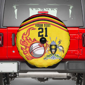 Custom Africa Cricket Uganda Spare Tire Cover Cranes Cricket Ball Fire - African Pride