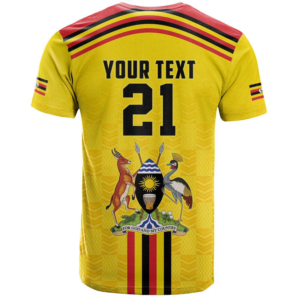 Custom Africa Cricket Uganda T shirt Cranes Cricket Ball Fire - African Pride