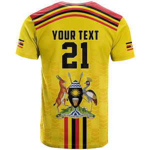 Custom Africa Cricket Uganda T shirt Cranes Cricket Ball Fire - African Pride