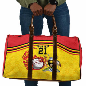 Custom Africa Cricket Uganda Travel Bag Cranes Cricket Ball Fire