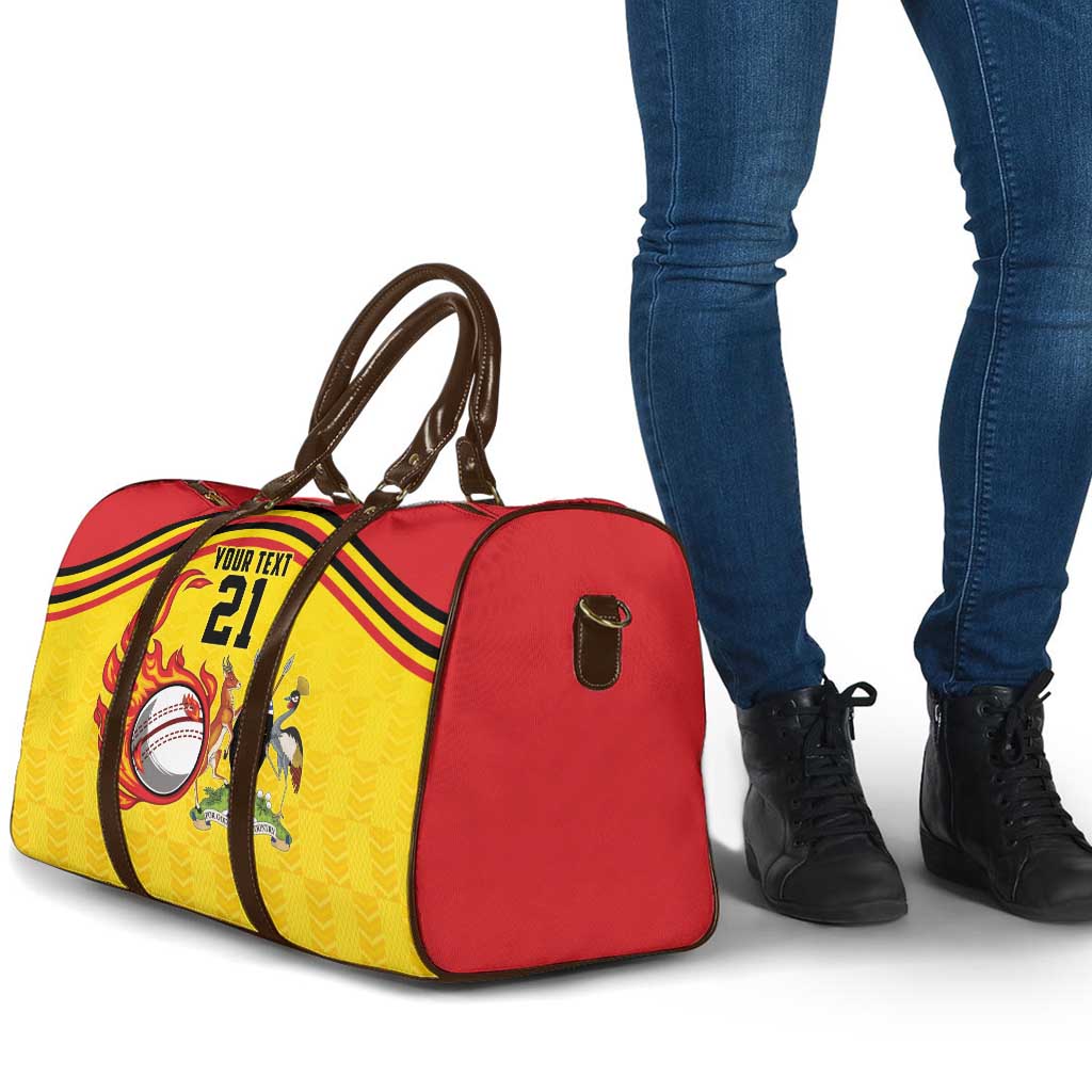Custom Africa Cricket Uganda Travel Bag Cranes Cricket Ball Fire