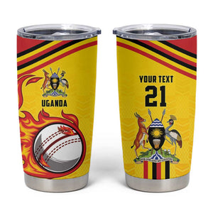 Custom Africa Cricket Uganda Tumbler Cup Cranes Cricket Ball Fire - African Pride