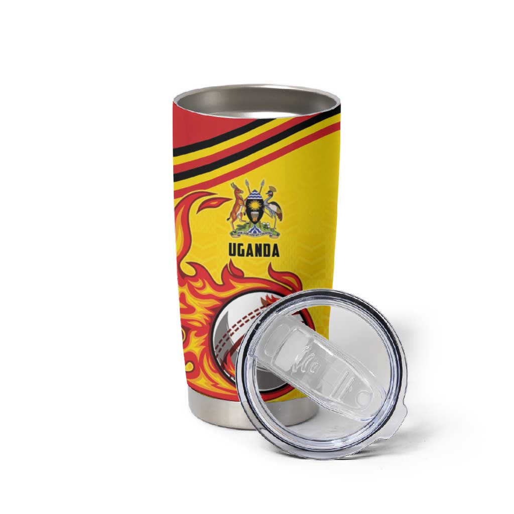 Custom Africa Cricket Uganda Tumbler Cup Cranes Cricket Ball Fire - African Pride