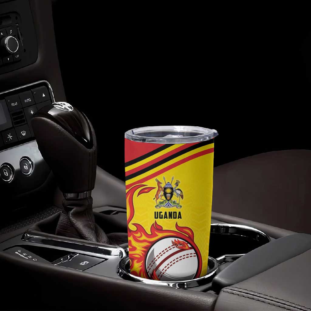 Custom Africa Cricket Uganda Tumbler Cup Cranes Cricket Ball Fire - African Pride