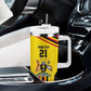 Custom Africa Cricket Uganda Tumbler With Handle Cranes Cricket Ball Fire - African Pride