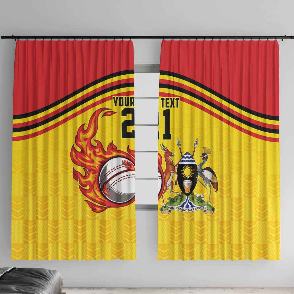 Custom Africa Cricket Uganda Window Curtain Cranes Cricket Ball Fire - African Pride