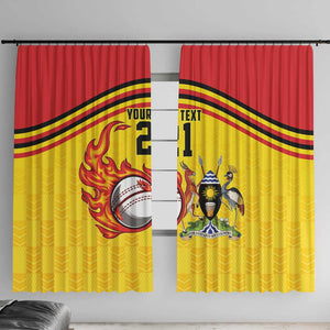 Custom Africa Cricket Uganda Window Curtain Cranes Cricket Ball Fire - African Pride