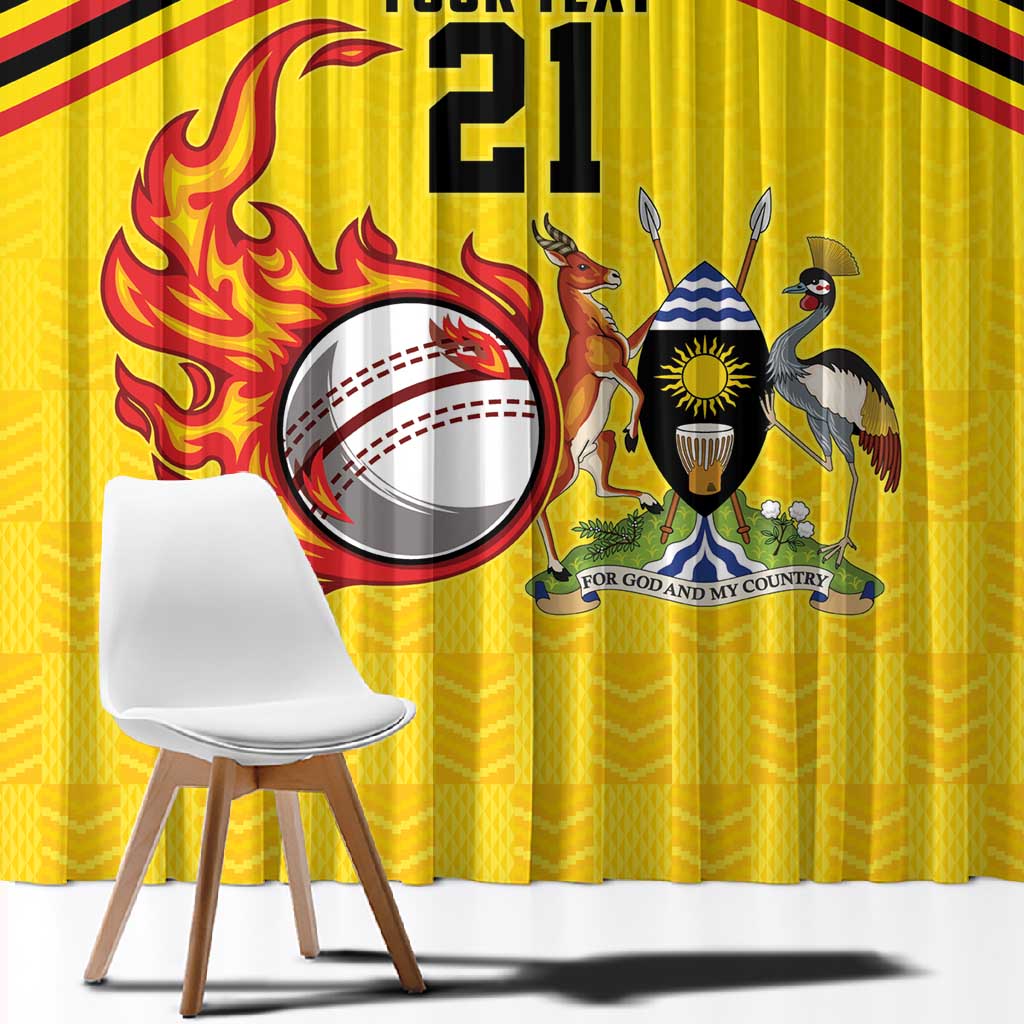 Custom Africa Cricket Uganda Window Curtain Cranes Cricket Ball Fire - African Pride