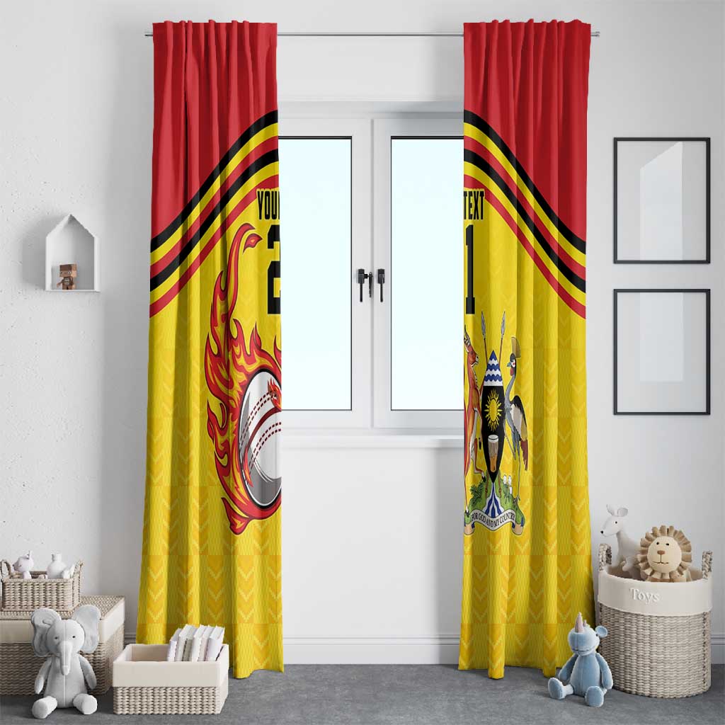 Custom Africa Cricket Uganda Window Curtain Cranes Cricket Ball Fire - African Pride