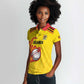 Custom Africa Cricket Uganda Women Polo Shirt Cranes Cricket Ball Fire - African Pride