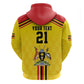 Custom Africa Cricket Uganda Zip Hoodie Cranes Cricket Ball Fire - African Pride