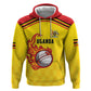 Custom Africa Cricket Uganda Zip Hoodie Cranes Cricket Ball Fire - African Pride