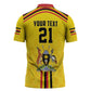 Custom Africa Cricket Uganda Zipper Polo Shirt Cranes Cricket Ball Fire
