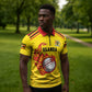 Custom Africa Cricket Uganda Zipper Polo Shirt Cranes Cricket Ball Fire