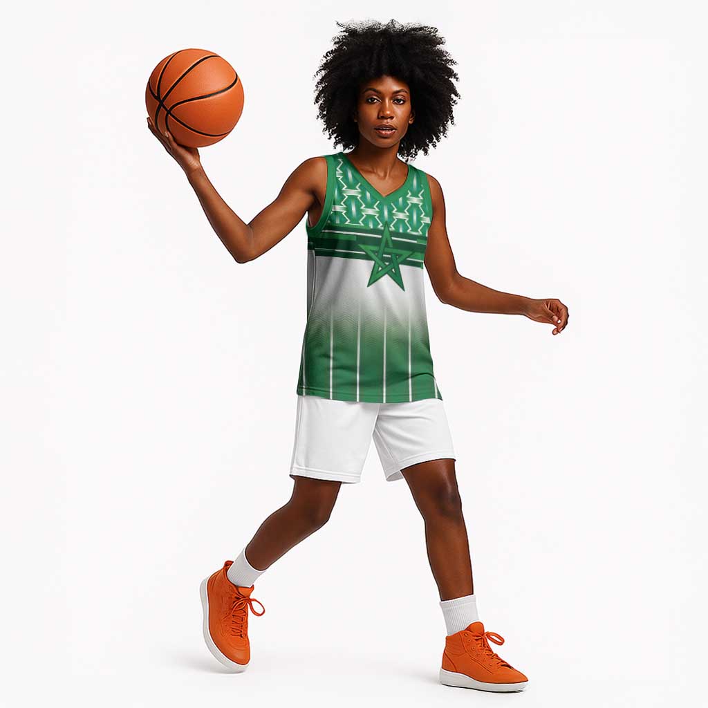 World Football Morocco Custom Basketball Jersey 1994 Away Retro Green Jersey - African Pride