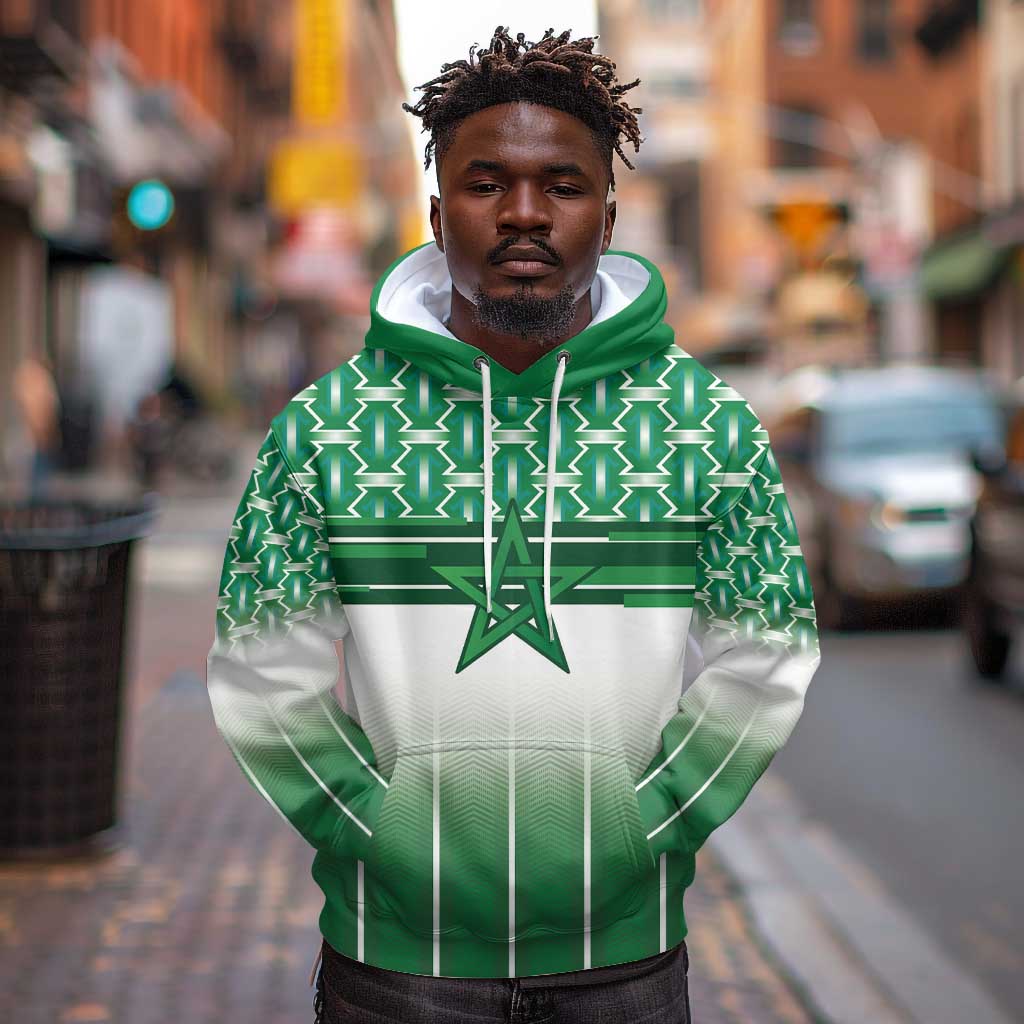 World Football Morocco Custom Hoodie 1994 Away Retro Green Jersey - African Pride