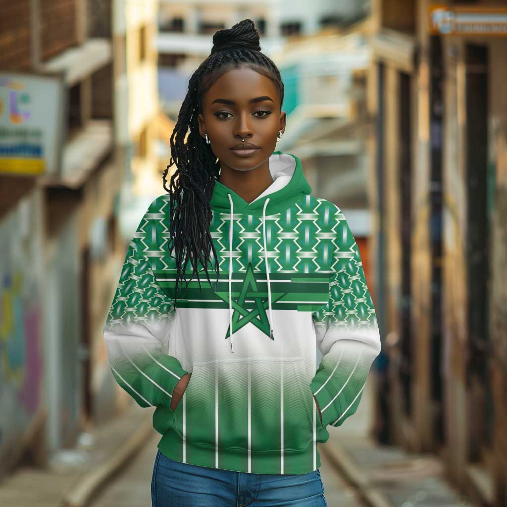 World Football Morocco Custom Hoodie 1994 Away Retro Green Jersey - African Pride