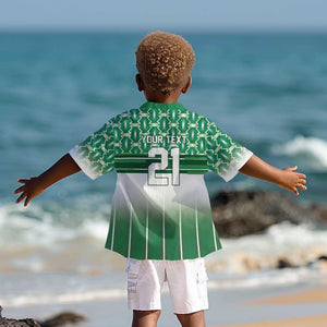 World Football Morocco Custom Kid Hawaiian Shirt 1994 Away Retro Green Jersey - African Pride