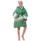 World Football Morocco Custom Kid Wearable Blanket Hoodie 1994 Away Retro Green Jersey - African Pride