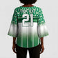 World Football Morocco Custom Kimono Sleeve Blouse 1994 Away Retro Green Jersey - African Pride