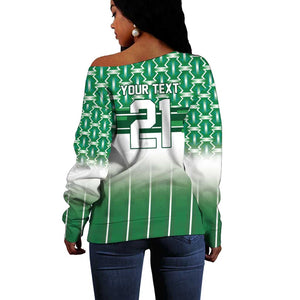 World Football Morocco Custom Off Shoulder Sweater 1994 Away Retro Green Jersey - African Pride