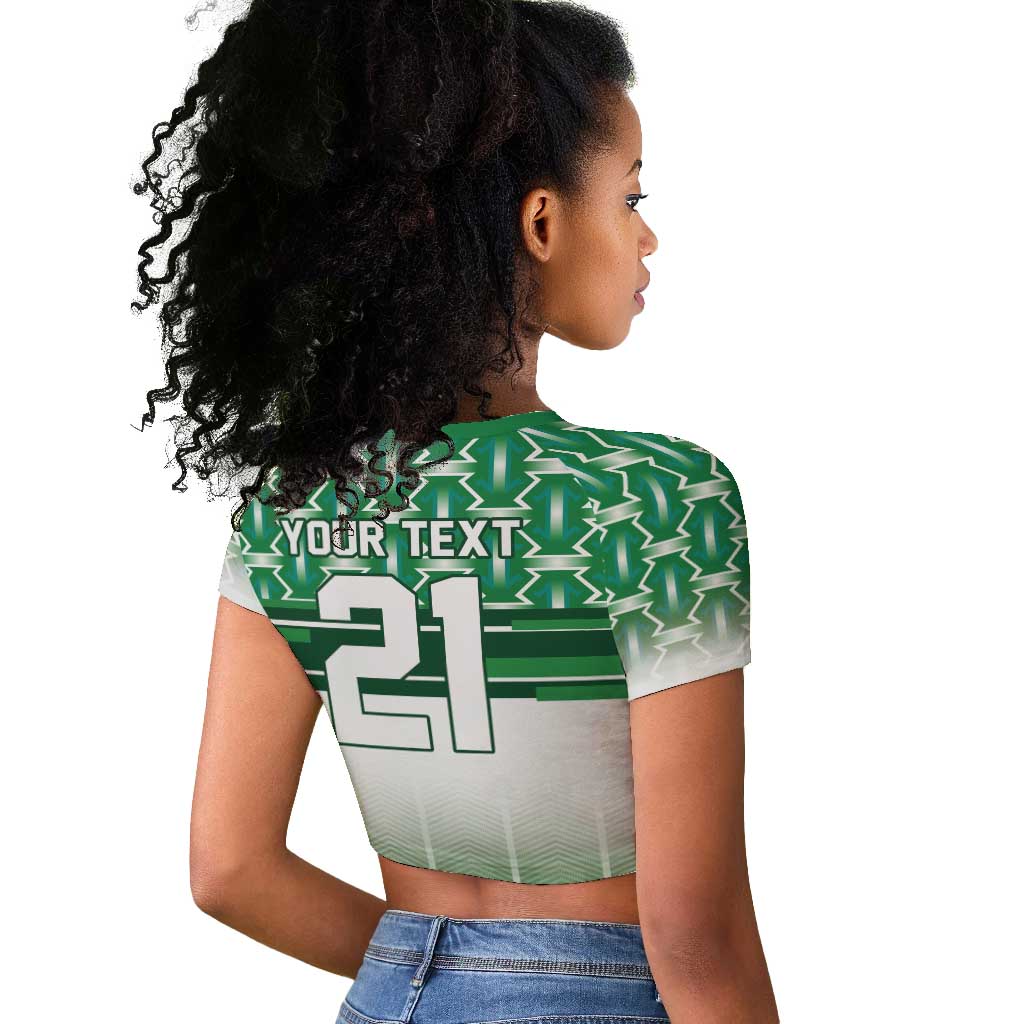 World Football Morocco Custom Raglan Cropped T shirt 1994 Away Retro Green Jersey - African Pride