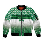 World Football Morocco Custom Sleeve Zip Bomber Jacket 1994 Away Retro Green Jersey - African Pride