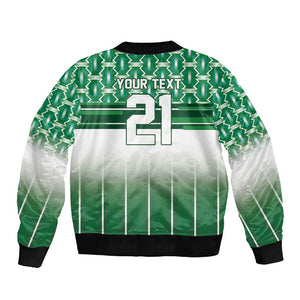 World Football Morocco Custom Sleeve Zip Bomber Jacket 1994 Away Retro Green Jersey - African Pride