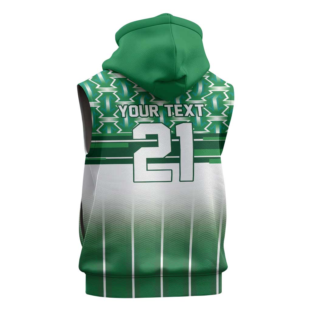 World Football Morocco Custom Sleeveless Hoodie 1994 Away Retro Green Jersey - African Pride