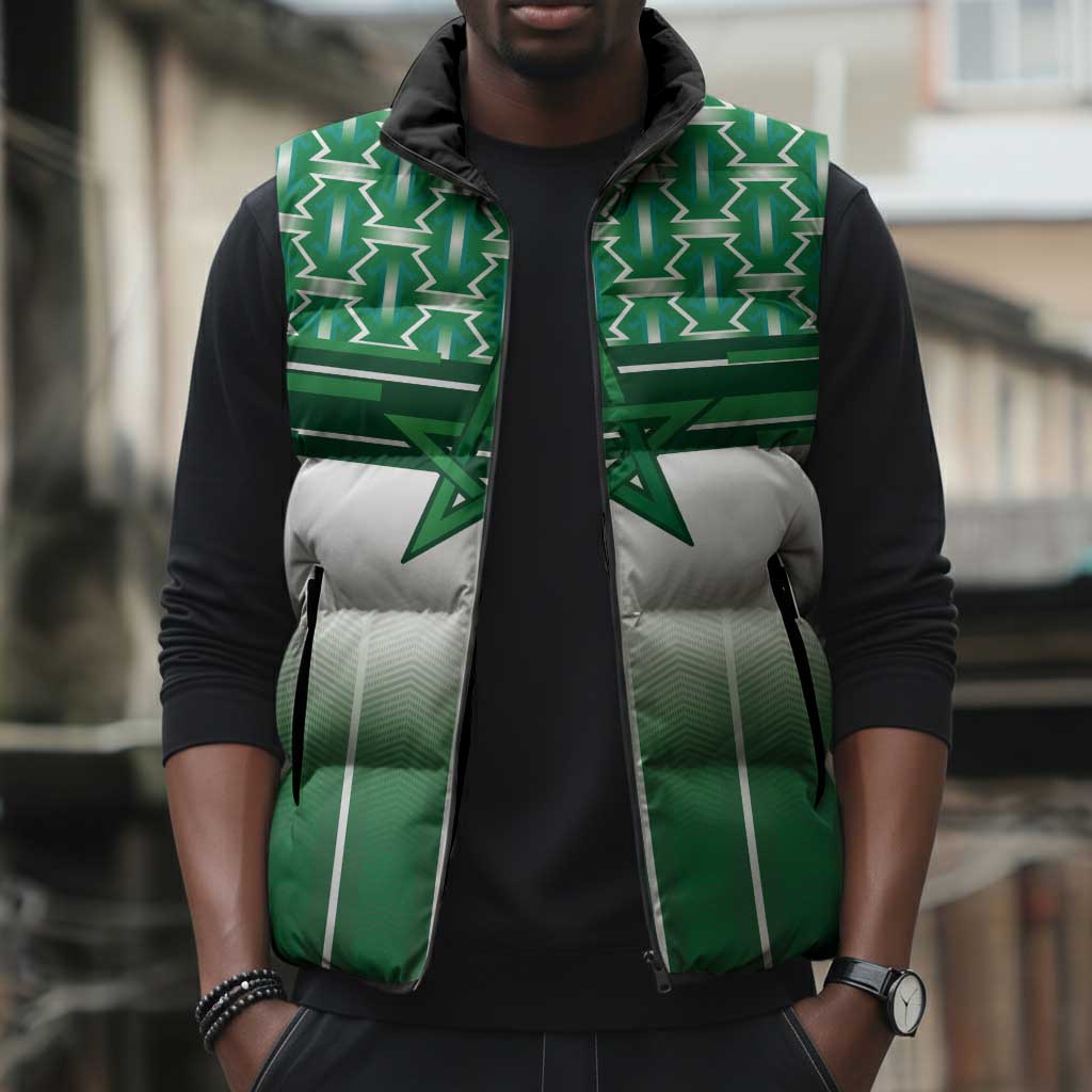 World Football Morocco Custom Sleeveless Puffer Jacket 1994 Away Retro Green Jersey - African Pride