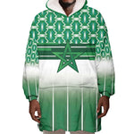 World Football Morocco Custom Wearable Blanket Hoodie 1994 Away Retro Green Jersey - African Pride