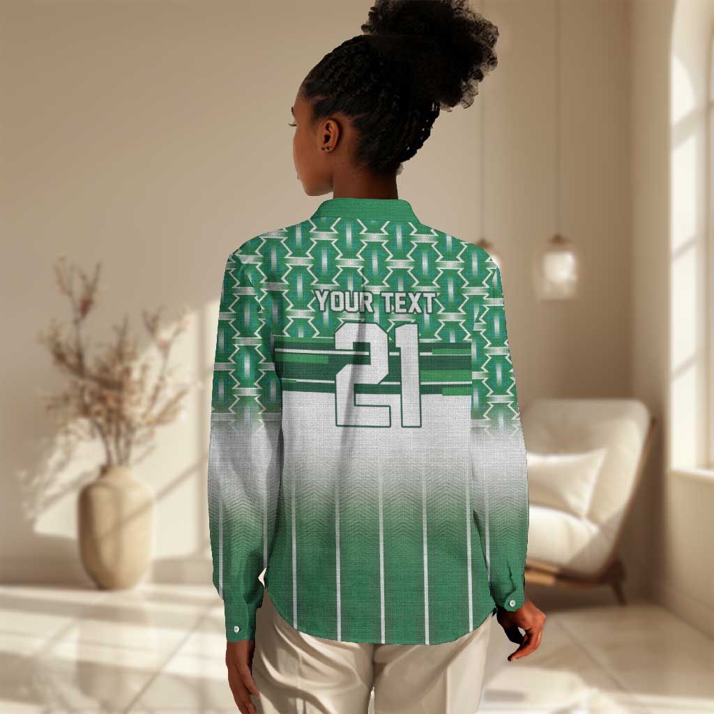 World Football Morocco Custom Women Casual Shirt 1994 Away Retro Green Jersey - African Pride