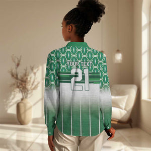World Football Morocco Custom Women Casual Shirt 1994 Away Retro Green Jersey - African Pride
