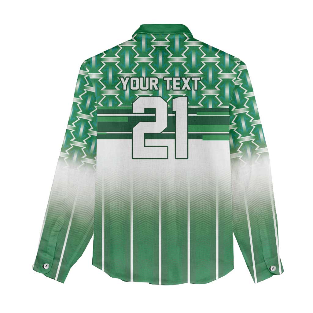World Football Morocco Custom Women Casual Shirt 1994 Away Retro Green Jersey - African Pride