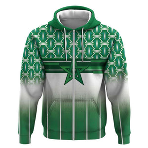 World Football Morocco Custom Zip Hoodie 1994 Away Retro Green Jersey - African Pride