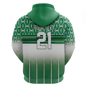 World Football Morocco Custom Zip Hoodie 1994 Away Retro Green Jersey - African Pride