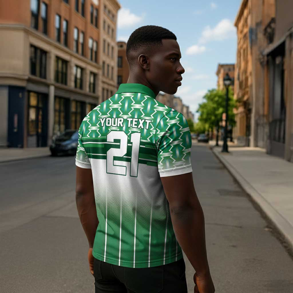World Football Morocco Custom Zipper Polo Shirt 1994 Away Retro Green Jersey - African Pride