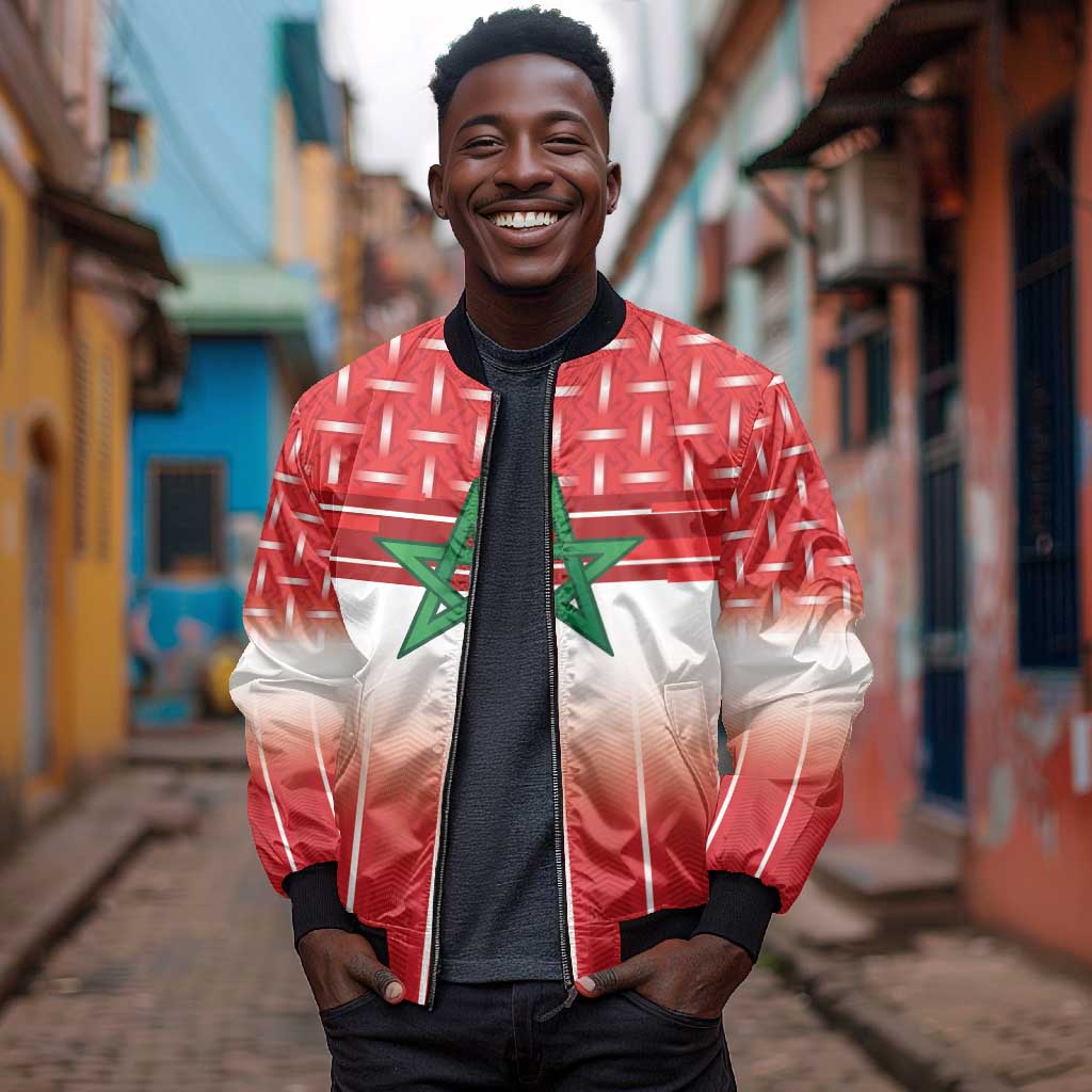 World Football Morocco Custom Bomber Jacket 1994 Away Retro Red Jersey - African Pride