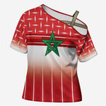 World Football Morocco Custom Cross Shoulder Shirt 1994 Away Retro Red Jersey - African Pride