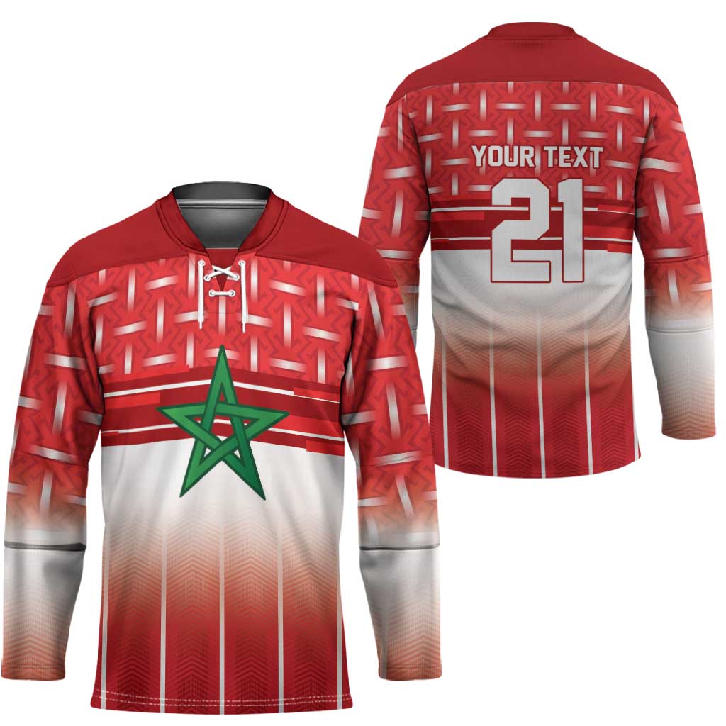 World Football Morocco Custom Hockey Jersey 1994 Away Retro Red Jersey - African Pride