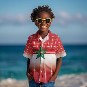 World Football Morocco Custom Kid Hawaiian Shirt 1994 Away Retro Red Jersey - African Pride