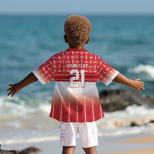 World Football Morocco Custom Kid Hawaiian Shirt 1994 Away Retro Red Jersey - African Pride