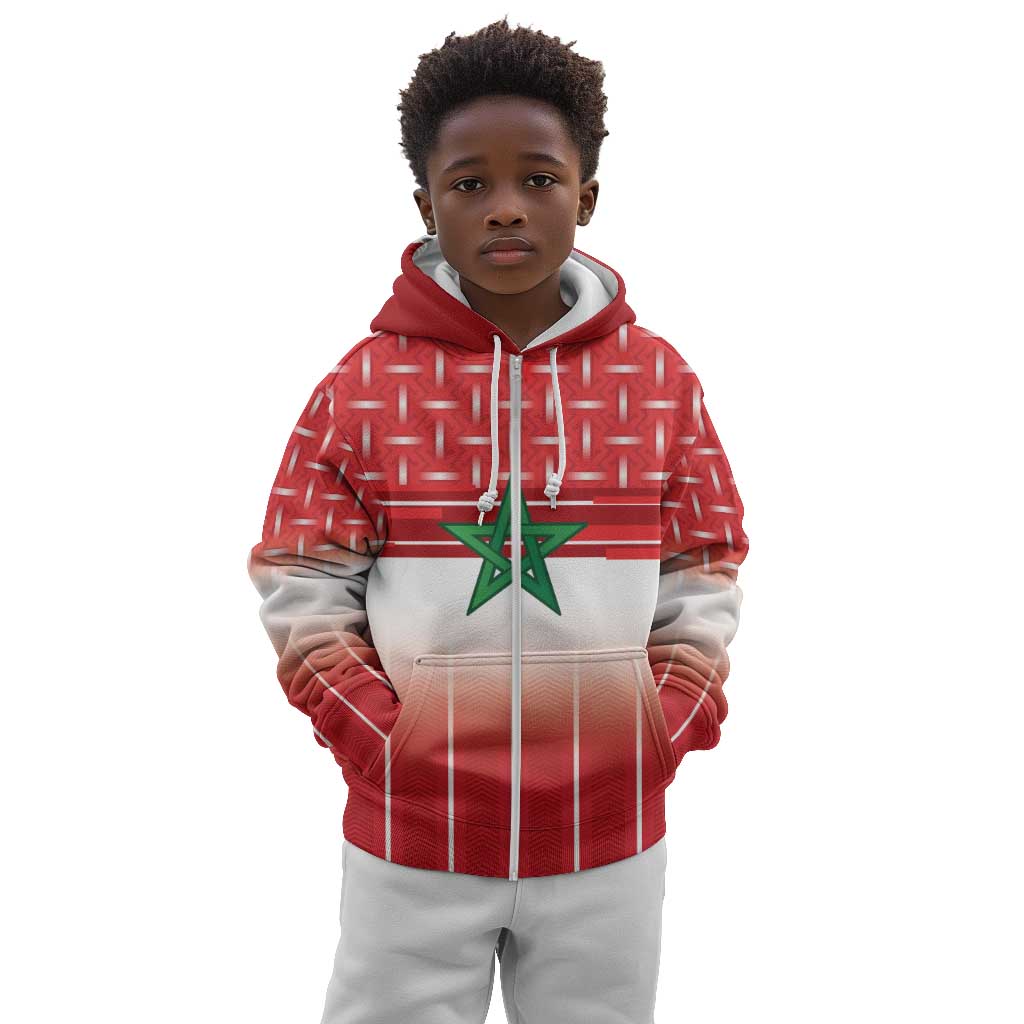 World Football Morocco Custom Kid Hoodie 1994 Away Retro Red Jersey - African Pride