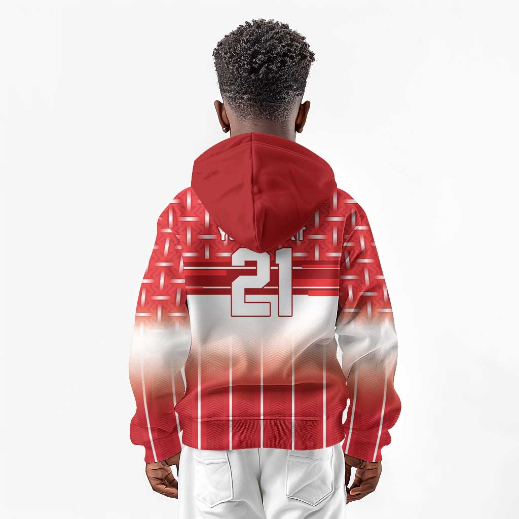 World Football Morocco Custom Kid Hoodie 1994 Away Retro Red Jersey - African Pride