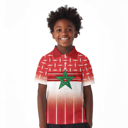 World Football Morocco Custom Kid Polo Shirt 1994 Away Retro Red Jersey - African Pride