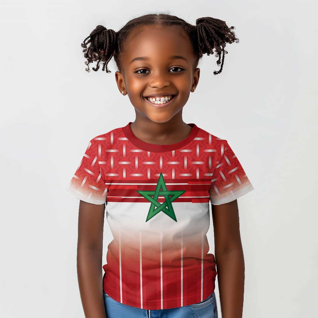World Football Morocco Custom Kid T shirt 1994 Away Retro Red Jersey - African Pride