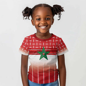 World Football Morocco Custom Kid T shirt 1994 Away Retro Red Jersey - African Pride