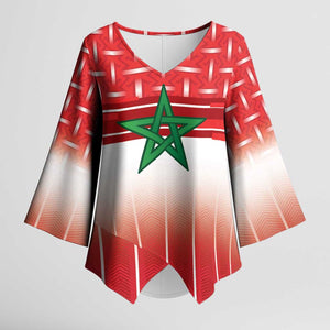 World Football Morocco Custom Kimono Sleeve Blouse 1994 Away Retro Red Jersey - African Pride