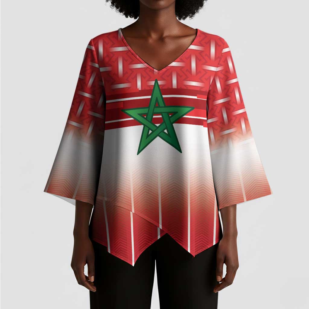 World Football Morocco Custom Kimono Sleeve Blouse 1994 Away Retro Red Jersey - African Pride